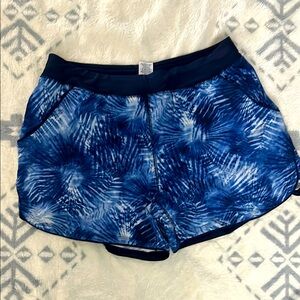 Lands' End Blue Athletic Shorts with Dynamic Design